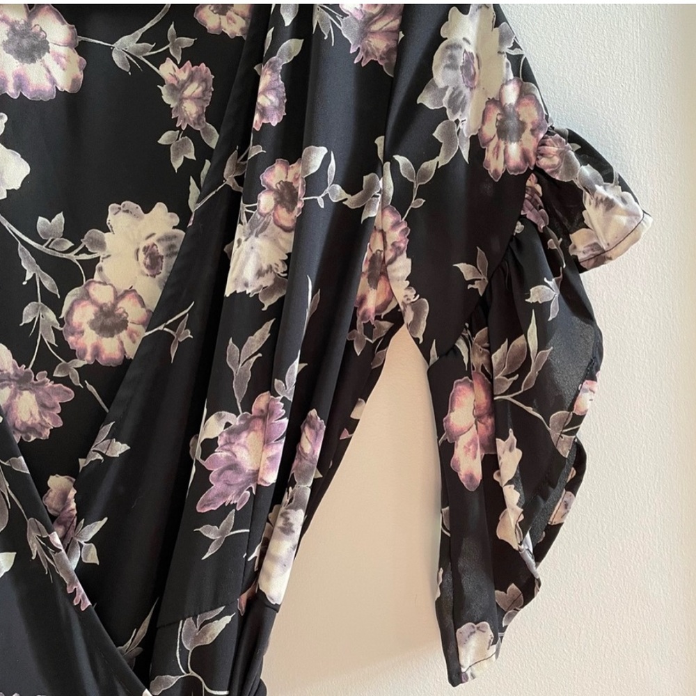 Floral Ruffle Mini Wrap Dress - Picture 8 of 9